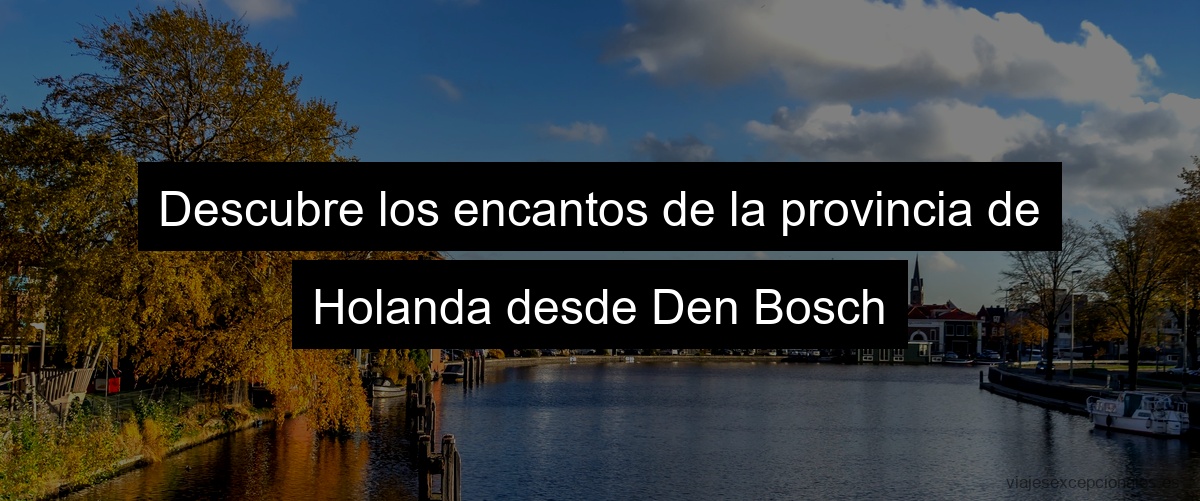 Descubre los encantos de la provincia de Holanda desde Den Bosch