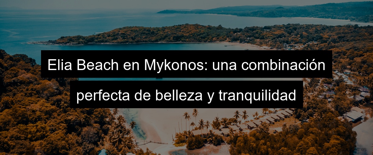 Elia Beach en Mykonos: una combinación perfecta de belleza y tranquilidad