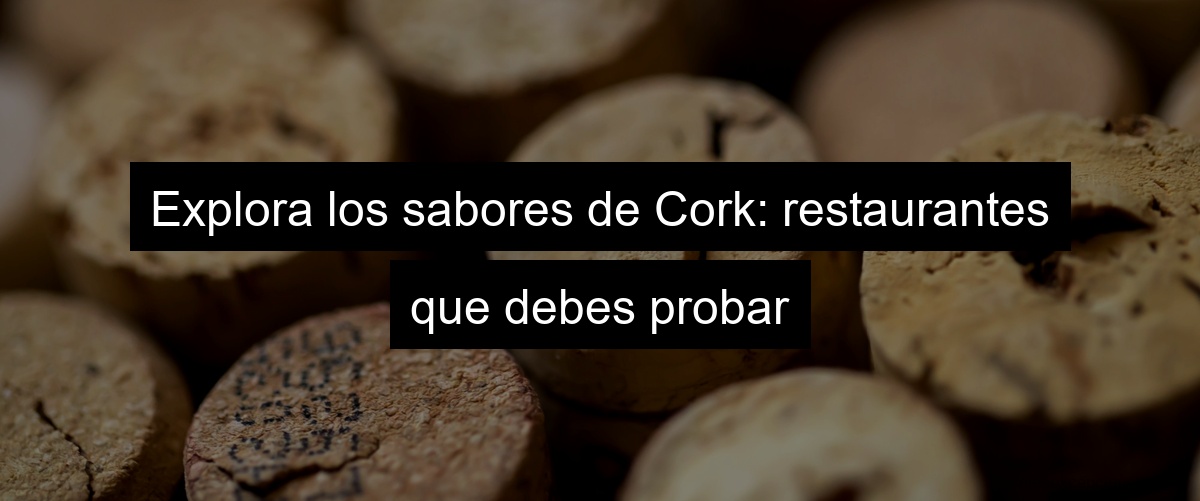 Explora los sabores de Cork: restaurantes que debes probar