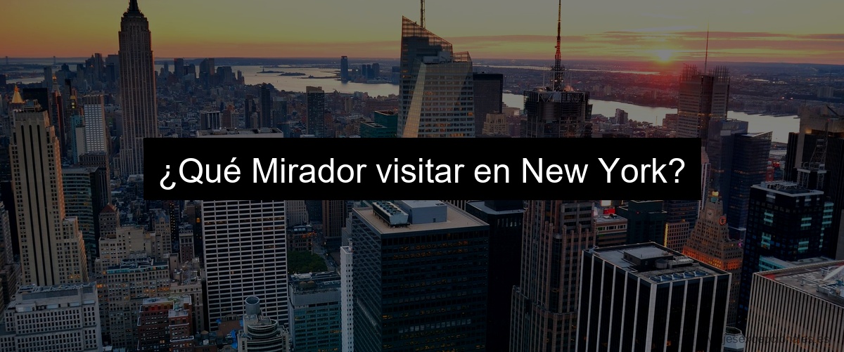 ¿Qué Mirador visitar en New York?